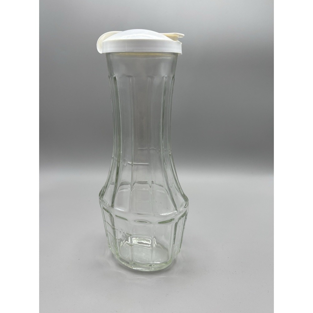 Good Seasons Salad Dressing Glass Oil Bottle Cruet Shaker White Flip Top Lid A4